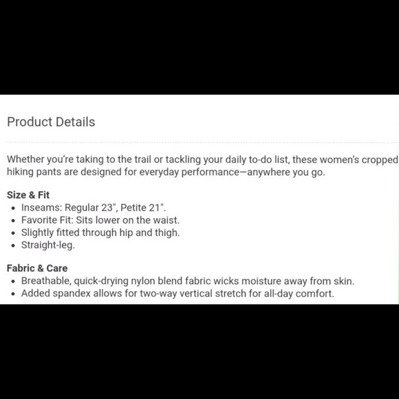 L.L. Bean Cropped Hiking Pants - Picture 13 of 14